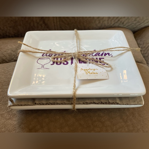 Appetizer Plates 2pc — ‘Don’t Complain Just Wine’ - Picture 2 of 13